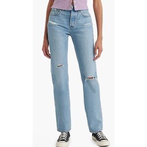 💙Levi’s 501 distressed high-rise jeans size 24 x 30 button fly light wash